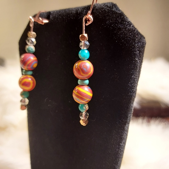 Handmade crystal earrings. - Picture 2 of 3